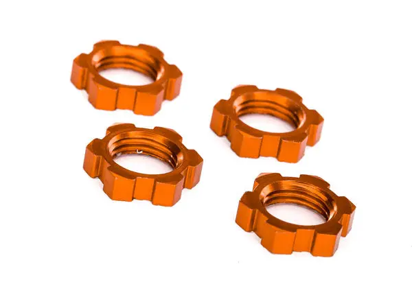 7758T  Wheel Nuts, Splined, 17Mm, Serrated (Orange-Anodized) (4) 1