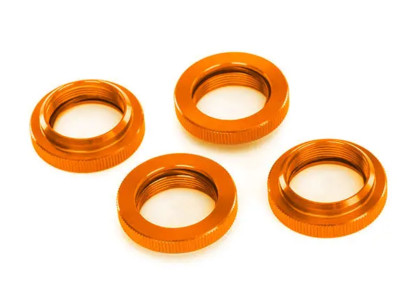 7767-Orng Traxxas Spring Retainer (Adjuster) Orng Al Gtx Shocks(4)W/O-Ring 1