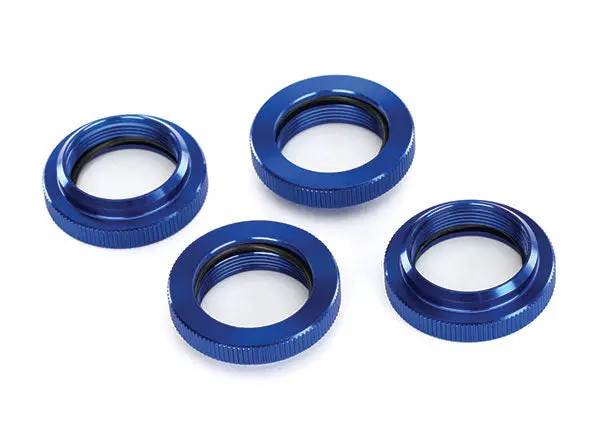7767 Spring Retainer (Adjuster), Blue-Anodized Aluminum, Gtx Shocks (4) (Assembled With O-Ring) 1