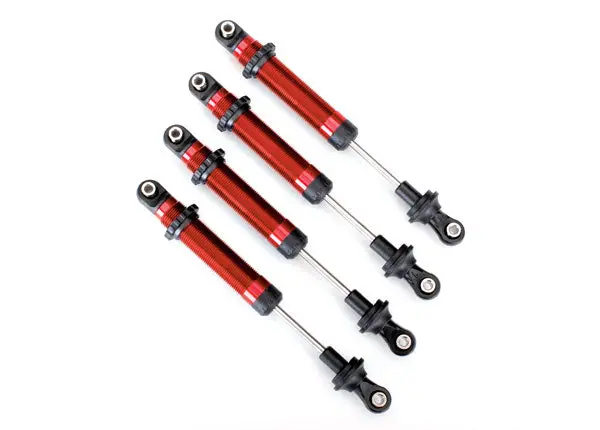 8160R Shocks, Gts, Aluminum (Red-Anodized) (Assembled Without Springs) (4) (For Use With #8140R Trx-4® Long Arm Lift Kit) 1