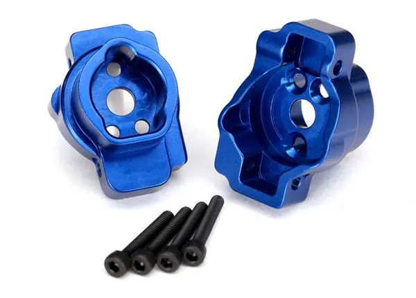 8256X Portal Drive Axle Mount, Rear, 6061-T6 Aluminum (Blue-Anodized) (Left And Right)/ 2.5X16 Cs (4) 1