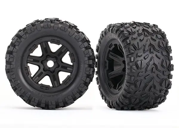 8672 Tires & Wheels, Assembled, Glued (Black Wheels, Talon Ext Tires, Foam Inserts) (2) (17Mm Splined) (Tsm Rated) 1
