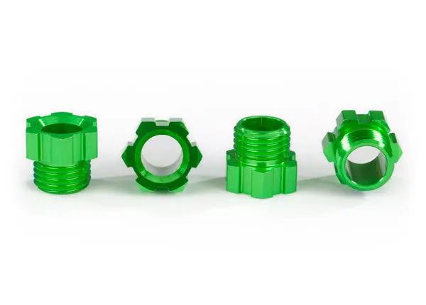 8886G Traxxas Stub Axle Nut, Aluminum (Green-Anodized) (4) 1