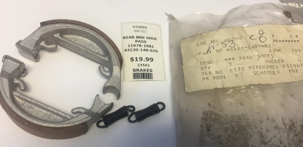 Honda Pa50 Rear Brake Shoes 1
