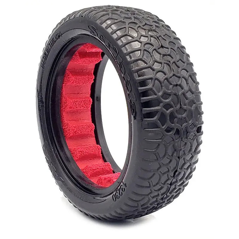 13230Cr Scribble 2.2" Clay Tires, 2Wd Front With Red Insert (2): 1/10 Buggy 1