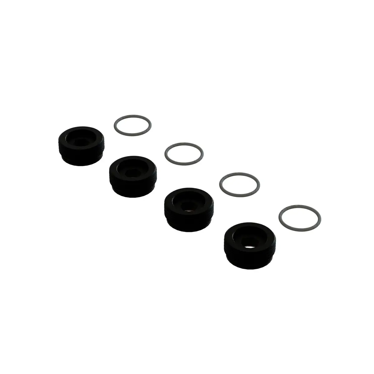 Ara330775 Front Hub Nut Includes O-Rings, Aluminum, Black (4) 1