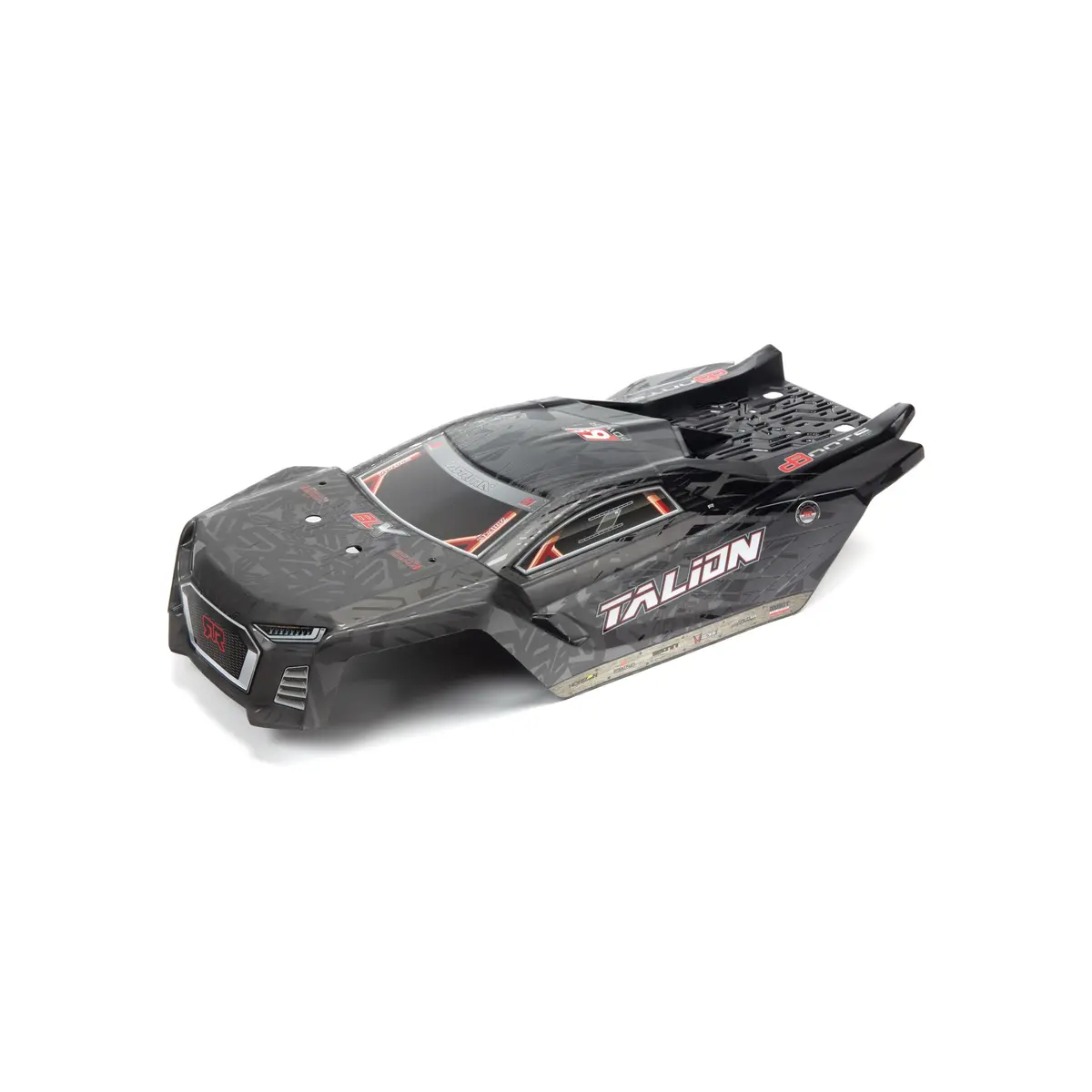 Ara406161 Arrma 1/8 Painted Decaled Trimmed Body, Black : Talion 6S Blx 1