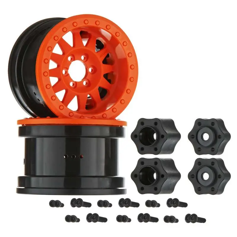 1/10 Method Ifd 2.2 Beadlock Wheels, 12Mm Hex, Orange (2) Axic8078 1