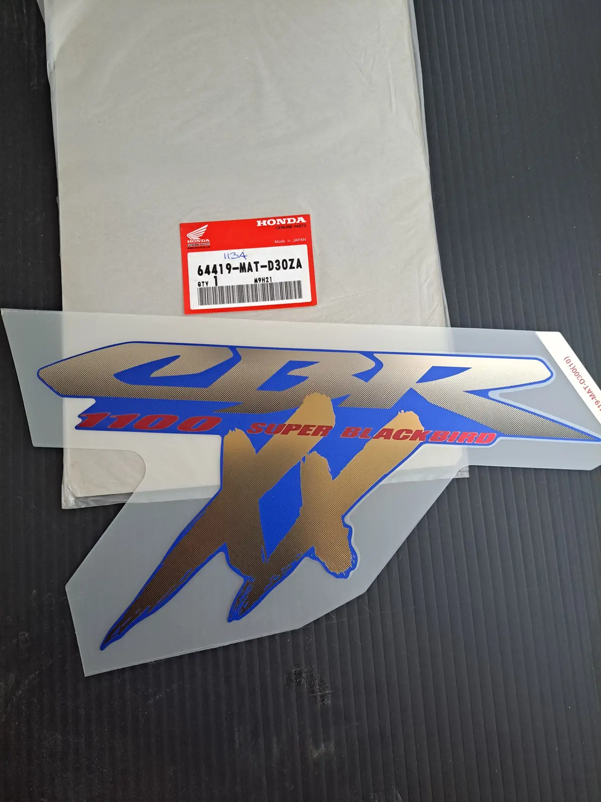 Cbr1100xx Blackbird Decal 1