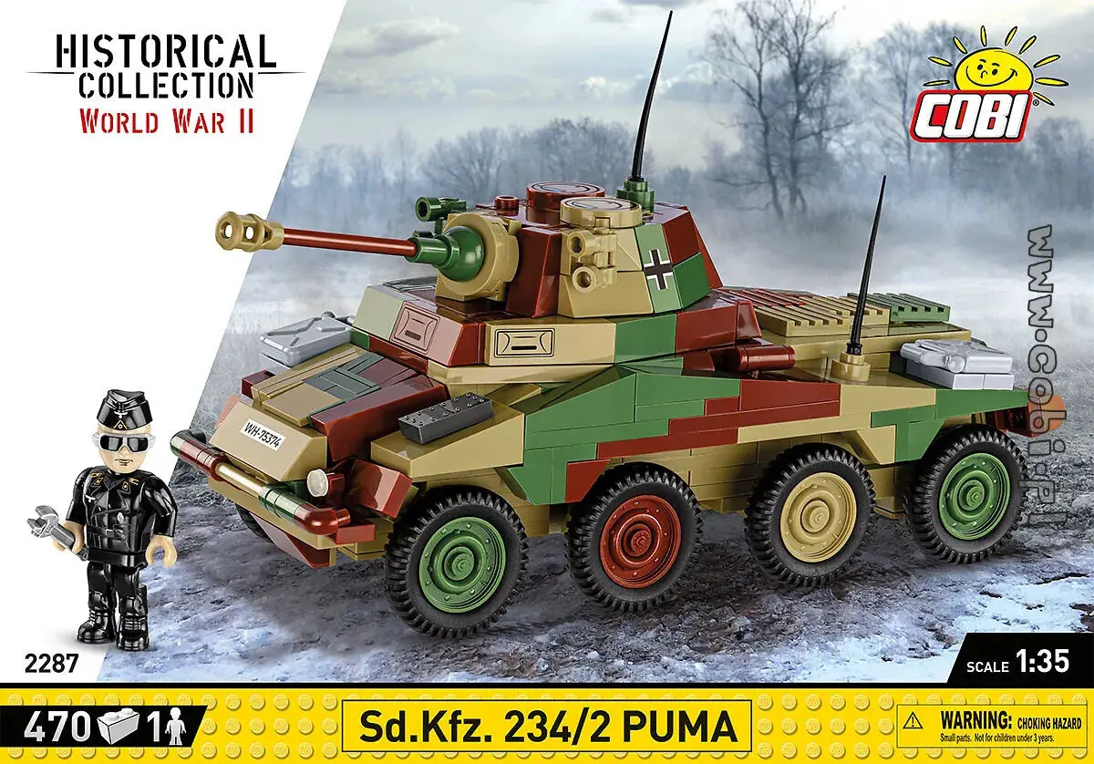 Cobi-2287 Cobi 470 Pcs Hc Wwii/2287/ 'Sd.Kfz 234/2 Puma 1