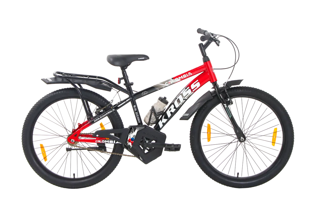 Kross Colombia 26T Ibc V-Brake Single Speed Bicycle With Mudguard & Bottle Cage (Red/Black) 1
