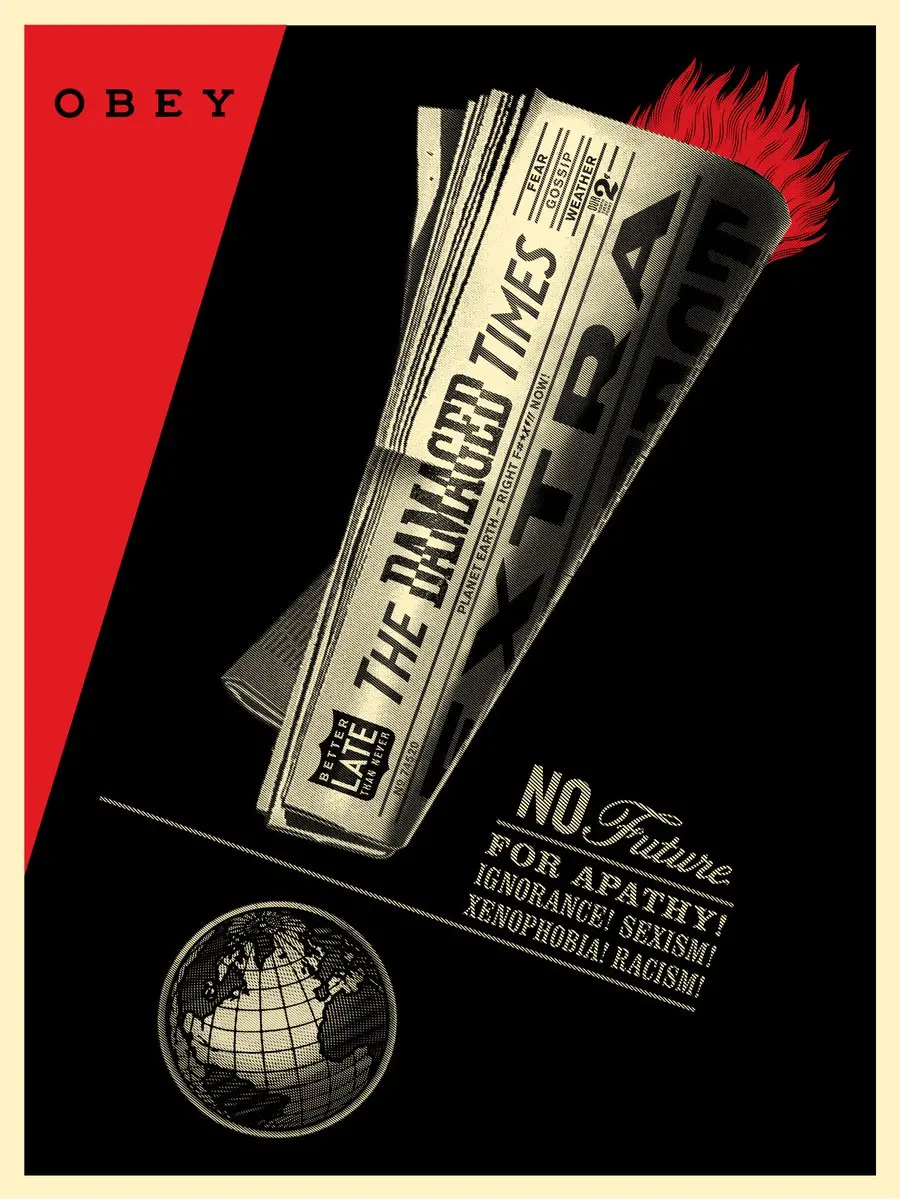 Shepard Fairey "Damaged Times" Obey Print 1