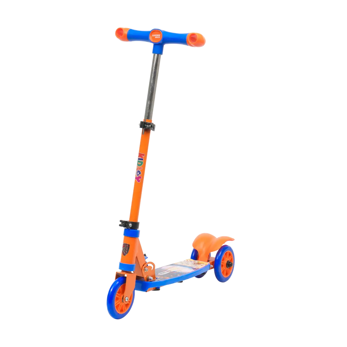 Kidjoy Sx-1 Pro Kids Scooter | Adjustable Handle, Rear Brake & Non-Led Wheels (4–5 Yrs)-Orange 1