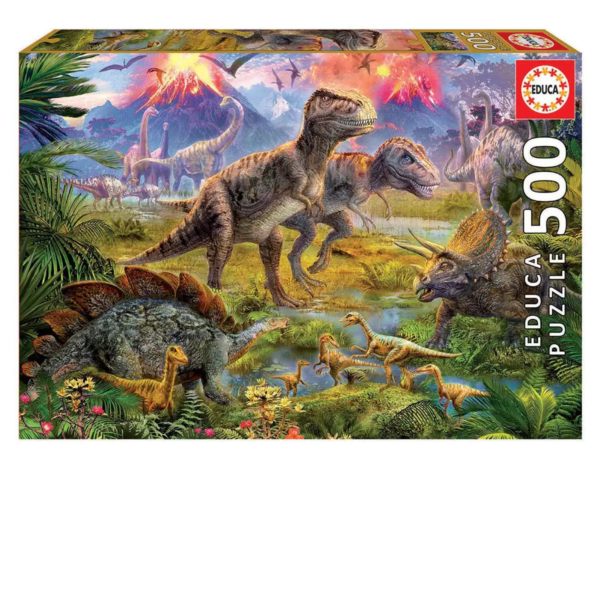 Dinosaur Gathering 500-Piece Puzzle 1