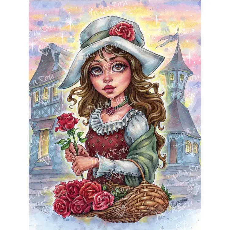 Diamond Painting Deluxe - Flower Girl 1