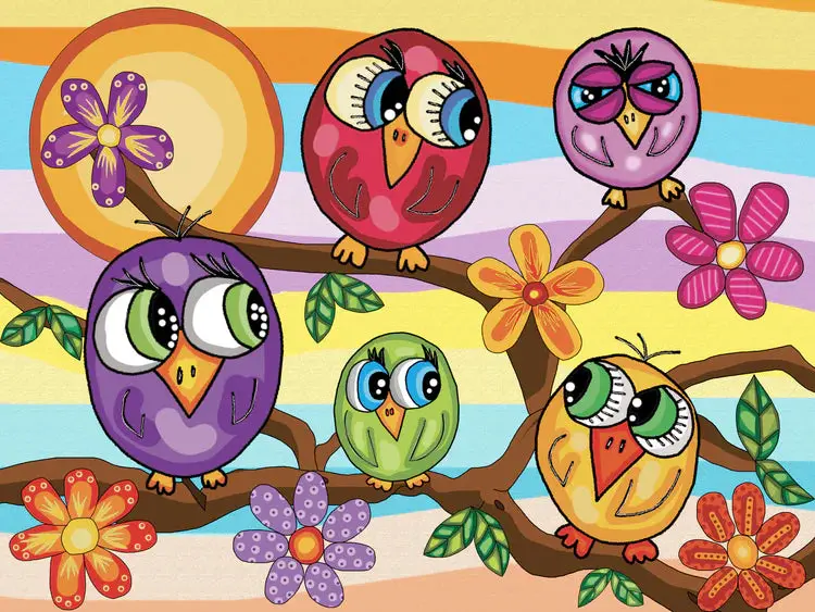 Diamond Painting - Funny Birds 1