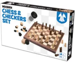 Ensemble 2-En-1 Jeux D'échecs Et De Dames En Bois 1