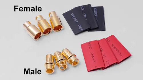 Hp-Conn803m Hyperion 8.0Mm Gold Connectors (3 Male + Shrink Tube) 1