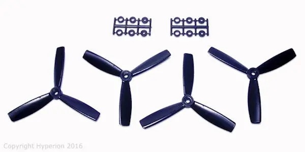 Hyperion 5X4.5 Bullnose Style Three Blade Prop (Cw & Ccw 2 Pairs)Black 1