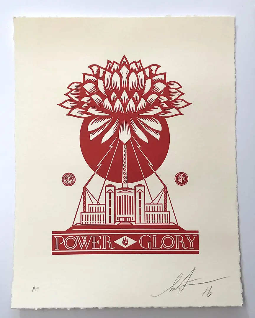 Shepard Fairey "Power Glory" Obey Letterpress Ap 1