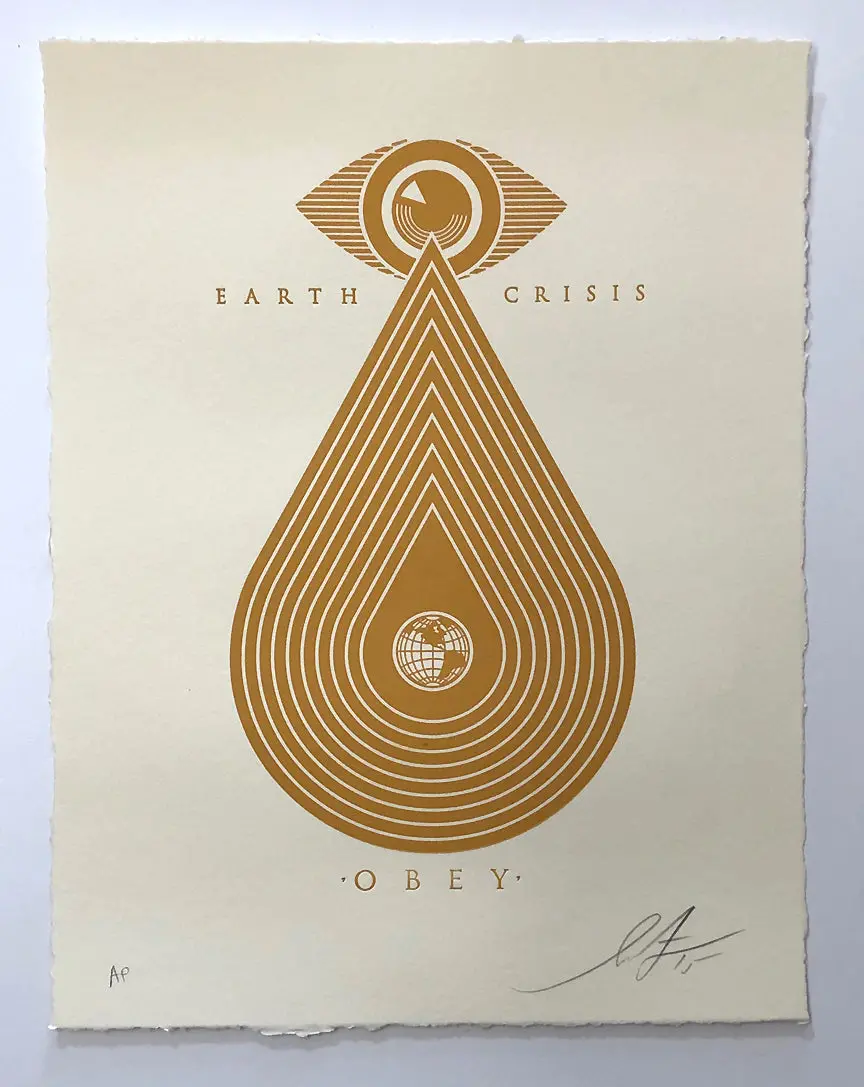 Shepard Fairey "Earth Crisis" Obey Letterpress Ap 1