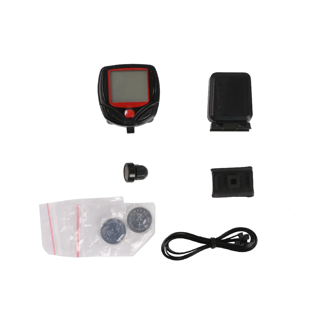 Wireless Cyclocomputer,14 Functions Speedometer, Waterproof, Black Red, Pack Of 1 1