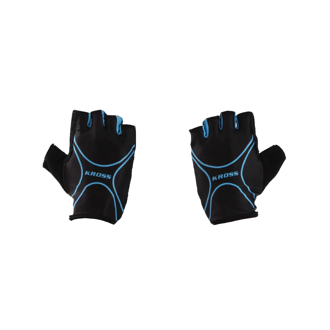 Cycling Gloves, Half Finger, Lycra, Blue, Soft Padding Gel, Anti Slip Design - M 1