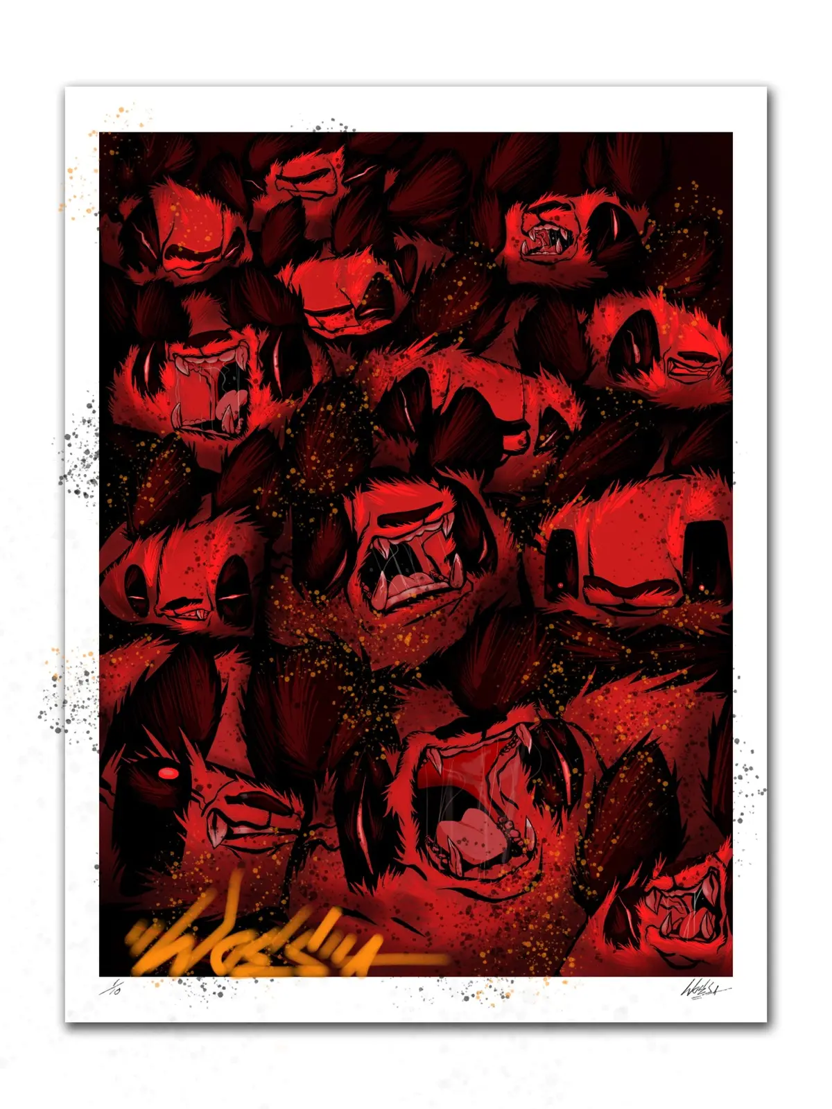 Aaron "Woes" Martin - "Silent Bunch" Print - Hand Embellished Edition 1