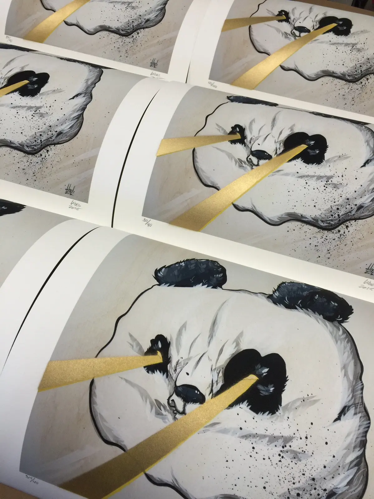 Aaron "Woes" Martin - "Lasers" Hand Stenciled Giclee Print 1