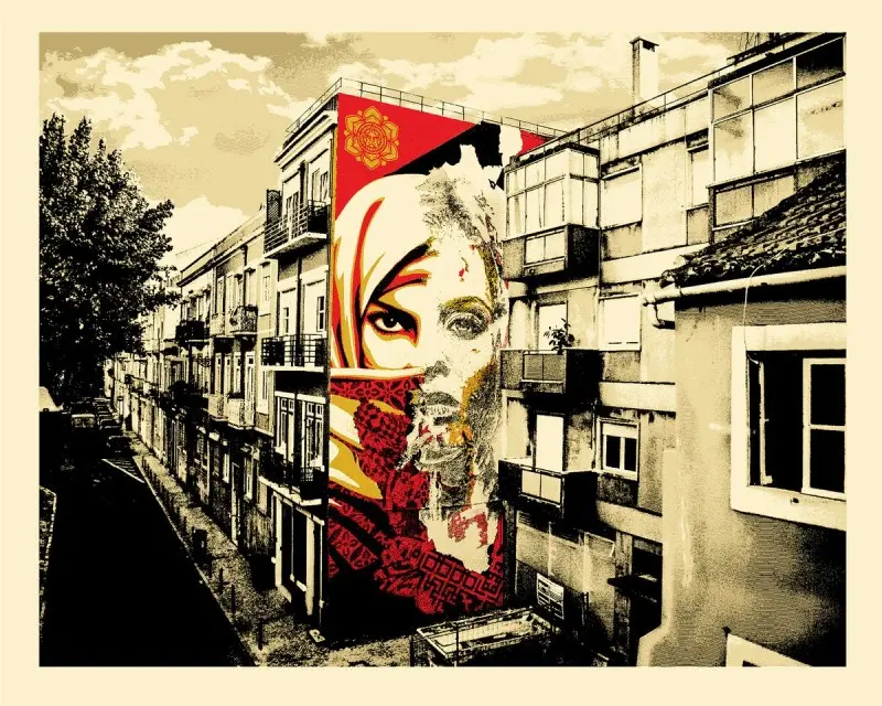 Shepard Fairey/Vhils "Universal Personhood Lisbon" Obey Print 1