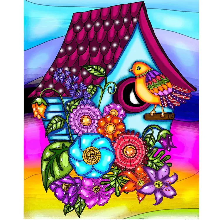Diamond Painting - Colorful Little Bird 1