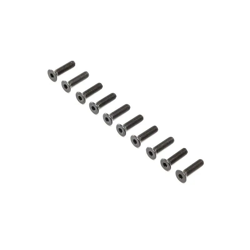 Los255017 Flat Head Screws, Steel, Black Oxide, M4 X 16Mm (10) 1