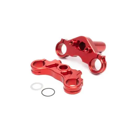 Los364002 Aluminum Triple Clamp Set, Red: Promoto-Mx 1