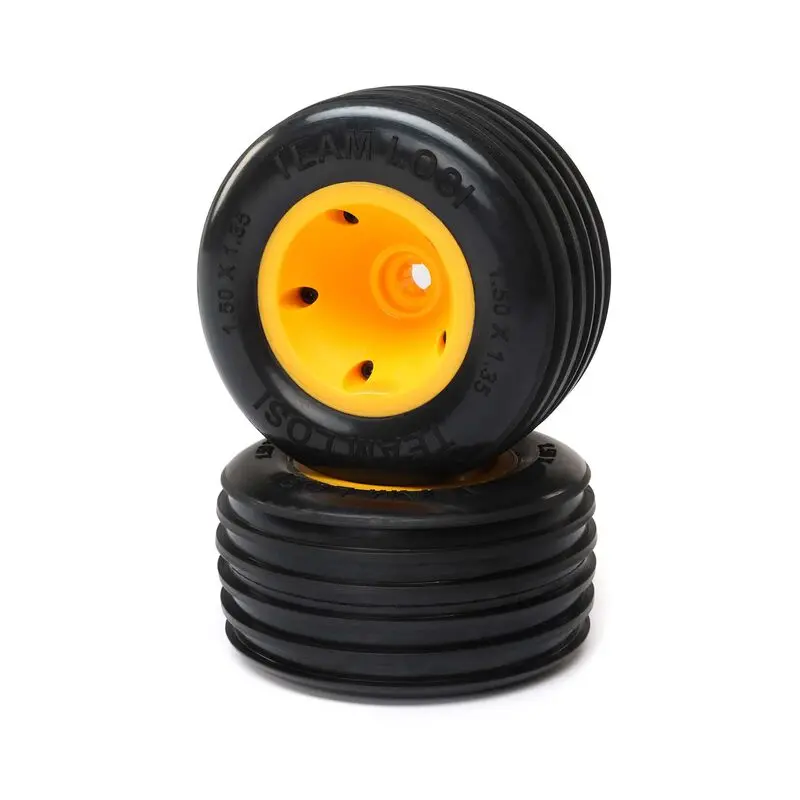 Los41029 Rib Front Tire, Mounted, Orange(2): Mini Jrxt 1