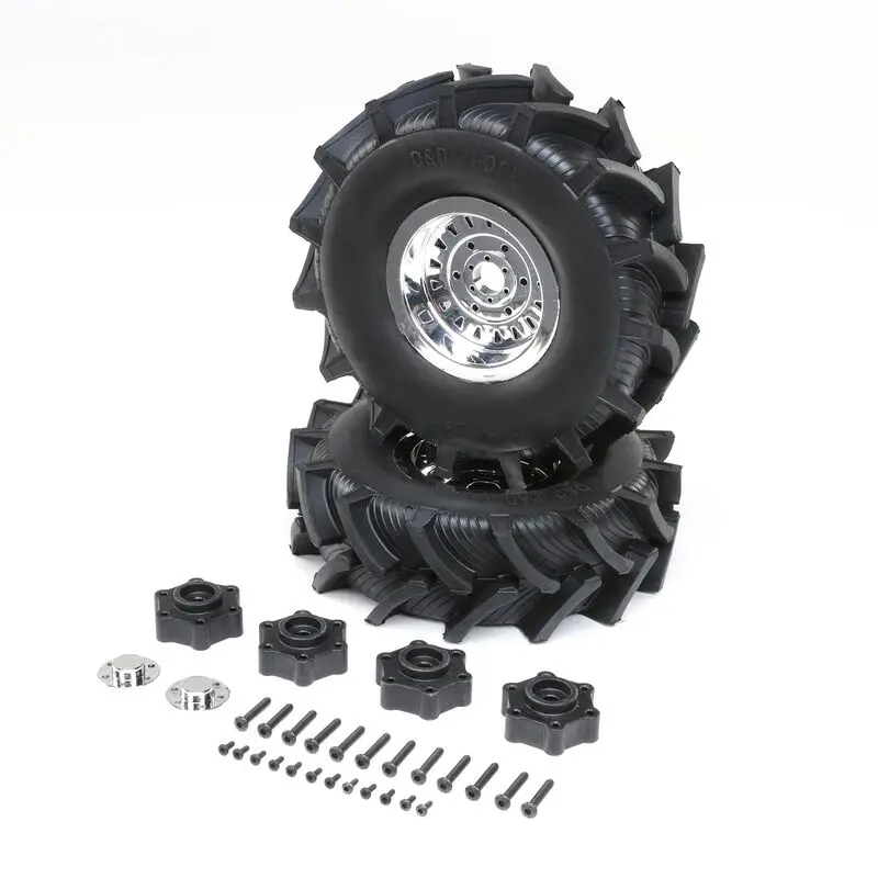 Los44003 D&D Paddy Tire W/Foam, Premount (2): Lmt Mega 1