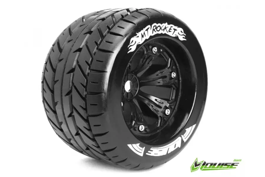 L-T3217bh Louise 3.8" Mt-Rocket Tires Black Rims 1/2 Offset (2) 1