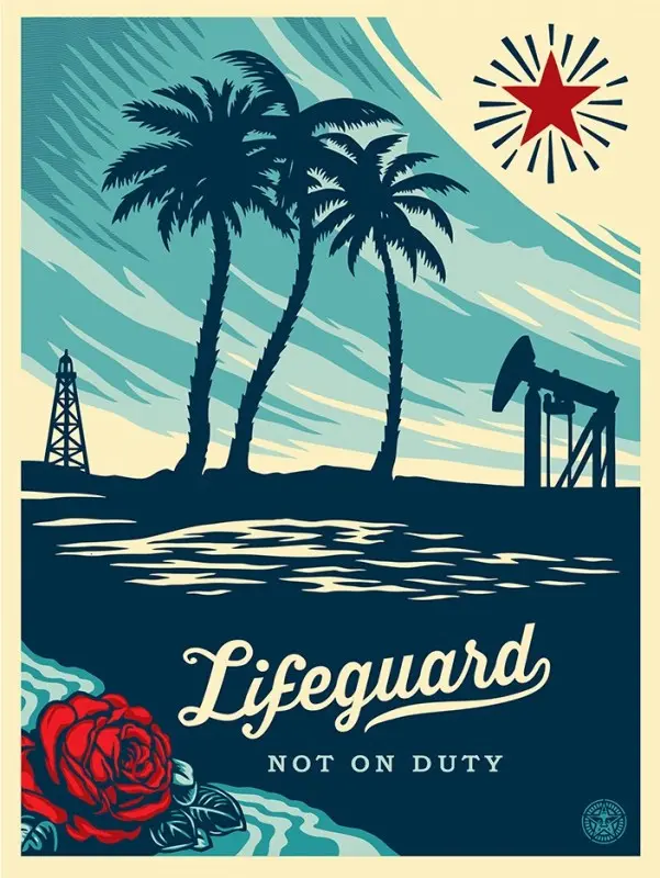 Shepard Fairey "Lifeguard Not On Duty" Obey Large Format Print 1