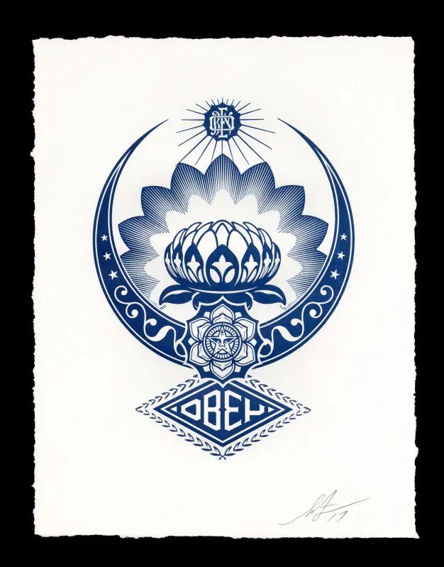 Shepard Fairey "Lotus Ornament" Obey Letterpress Ap 1