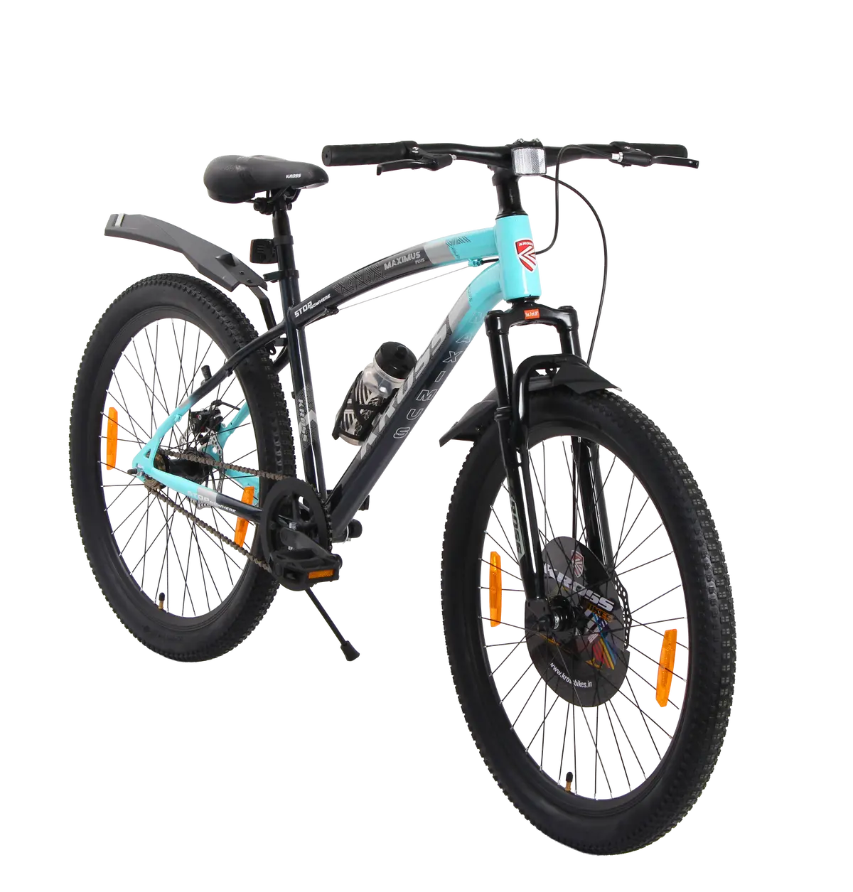 Kross Maximus Plus 26T Steel Single Speed Mountain Bike With Front & Rear Disc Brakes (26X2.40T, Blue Alloy Rims) 1
