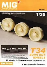 1:35 T34 Burn Out Wheels (20 Wheels, 5 Different Types & Suspension Set) 1