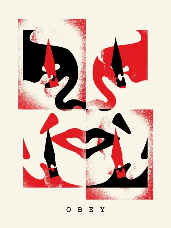 Shepard Fairey "Cut It Up - Do It Yourself" Red Obey Print 1