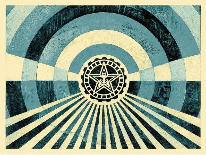 Shepard Fairey "Tunnel Vision" Blue Variant Obey Print 1