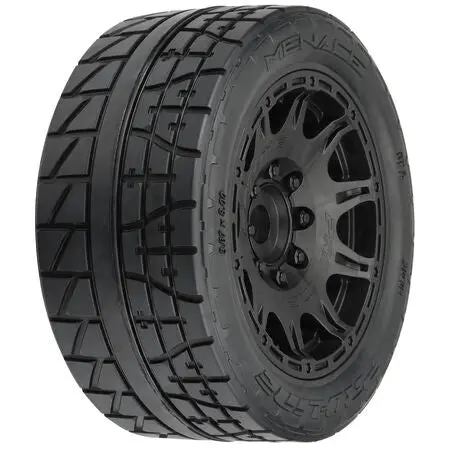 Pro1020510 1/6 Menace Hp Belted F/R 5.7" Mt Tires Mounted 24Mm Blk Raid (2) 1