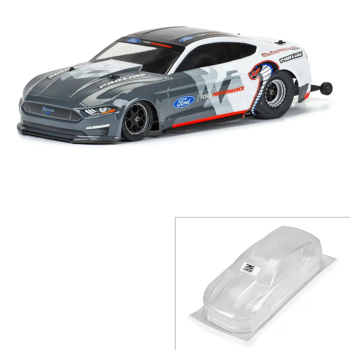 Pro360500 1/16 2021 Ford Mustang Cobra Jet Clear Body: Losi Mini Drag Car 1