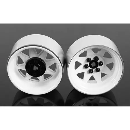 Rc4zw0146 6 Lug Wagon 2.2 Steel Stamped Beadlock Wheel, White (4) 1