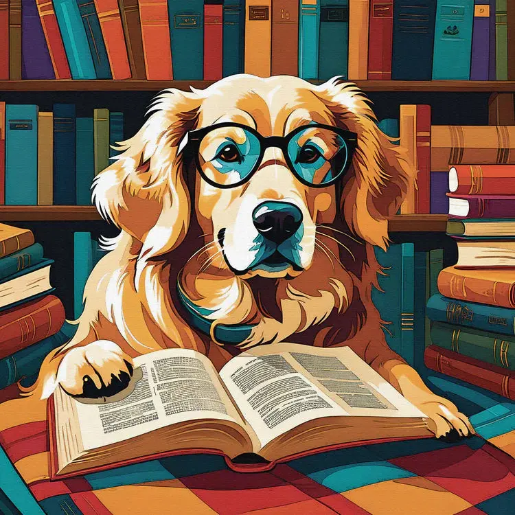 Diamond Painting - Reading Dog 1
