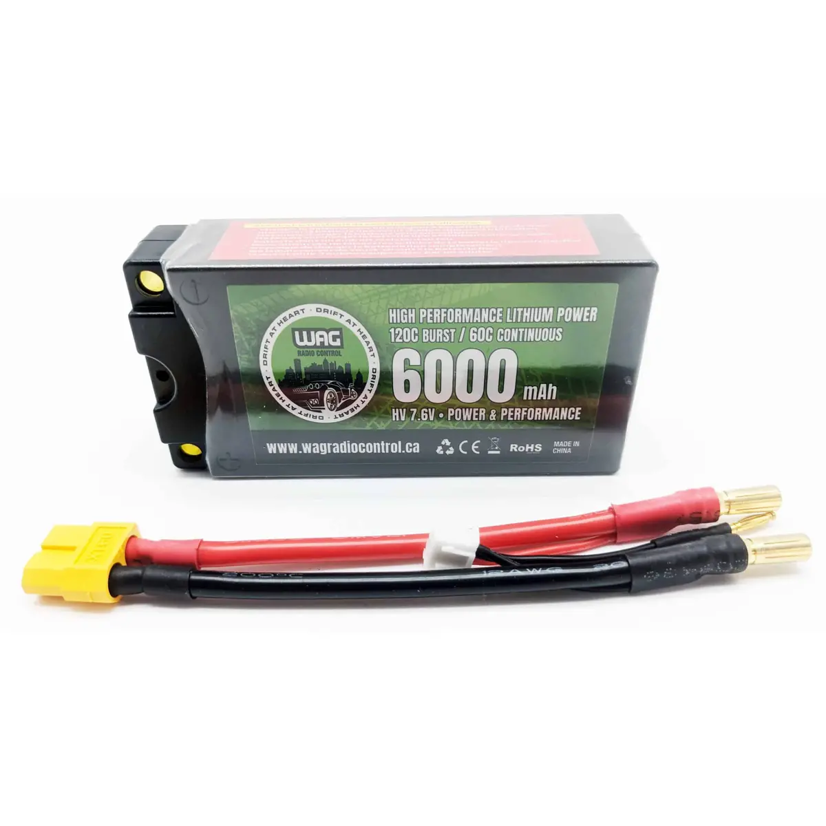 Wagb2shv60605 Shorty Pack Lipo 2S 7.6V 6000Mah 60C High-Voltage Battery 5Mm 1