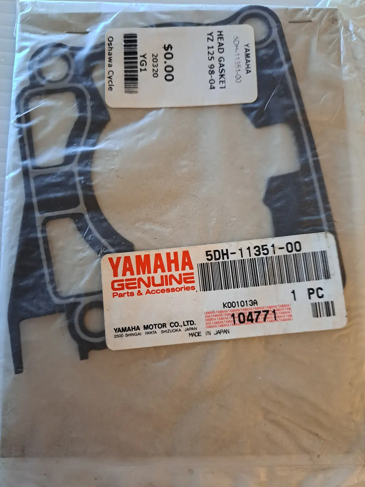 Yz125 Cylinder Gasket 5Dh- 1