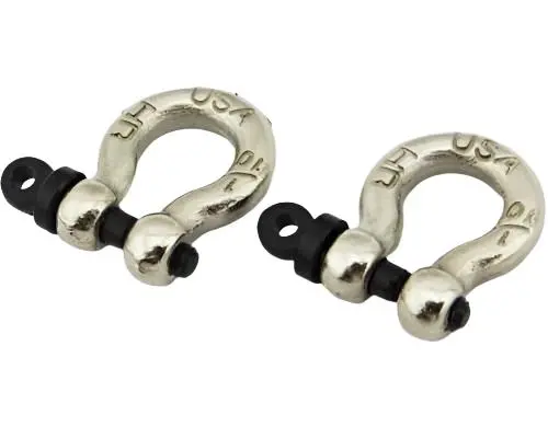 Acc808x08 1:10 Scale Aluminum Chrome Tow Shackle D-Rings (2) 1