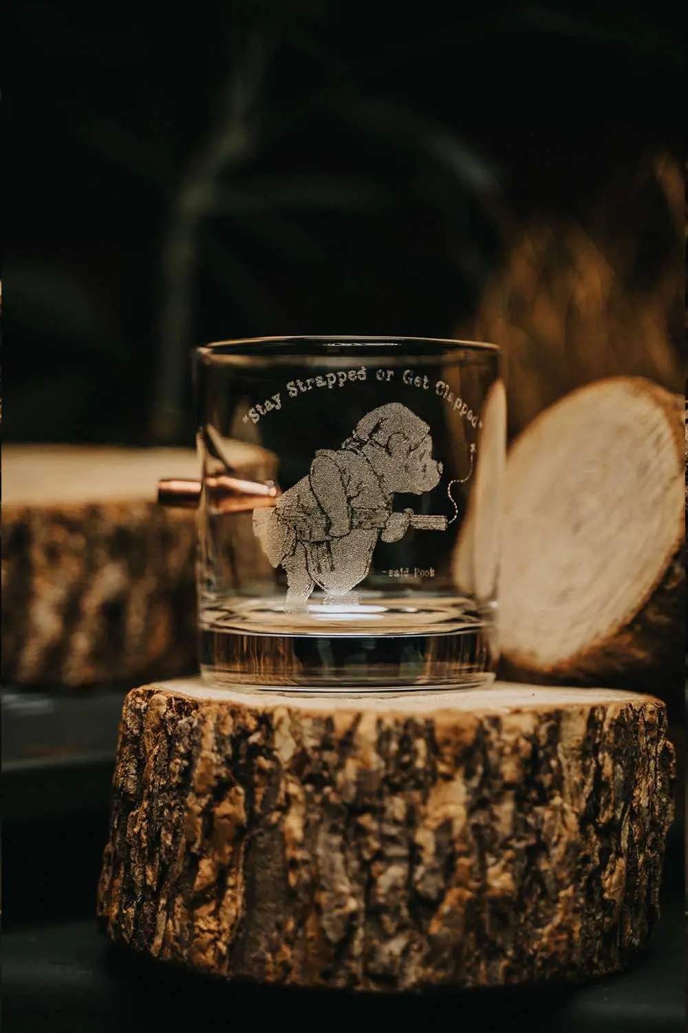 Pooh Bear - American Made .308 Caliber Whiskey Glass 1